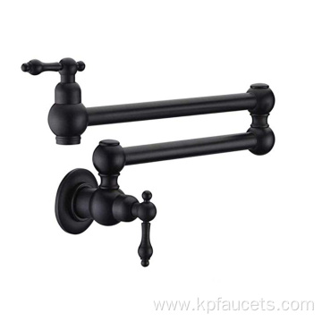 Matte Black Brass Wall Mount Kitchen Faucet